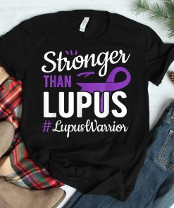 Stronger Than Lupus Warrior Lupus Awareness Purple Ribbon Shirt