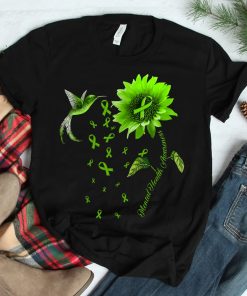 Sunflower Hummingbird Green Ribbon Mental Health Awareness Shirt