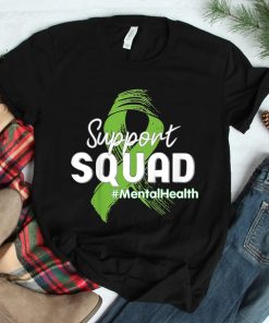 Support Squad Mental Health Awareness Lime Green Ribbon Shirt
