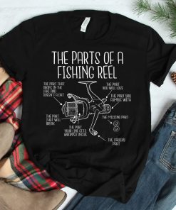 The Parts Of A Fishing Reel Funny Fishing Fisherman Humor Shirt