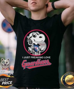 Snoopy I Just Freaking Love Cleveland Guardians T-shirt