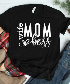 Wife Mom Boss Golden Heart Love Shirt