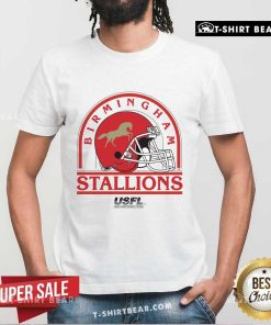 Awesome USFL Birmingham Stallions White T-Shirt