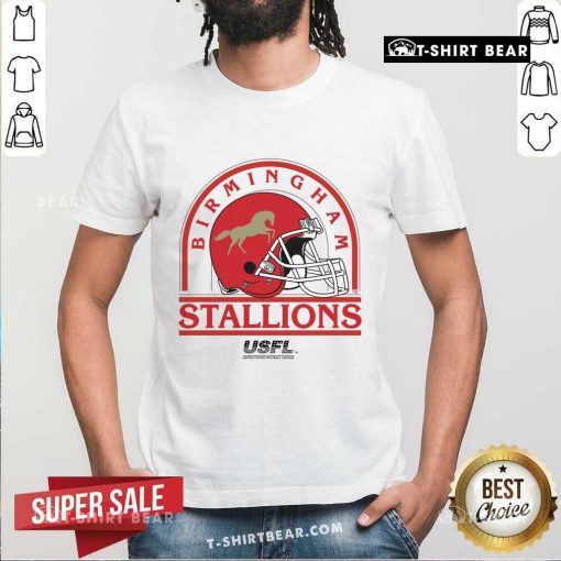Awesome USFL Birmingham Stallions White T-Shirt