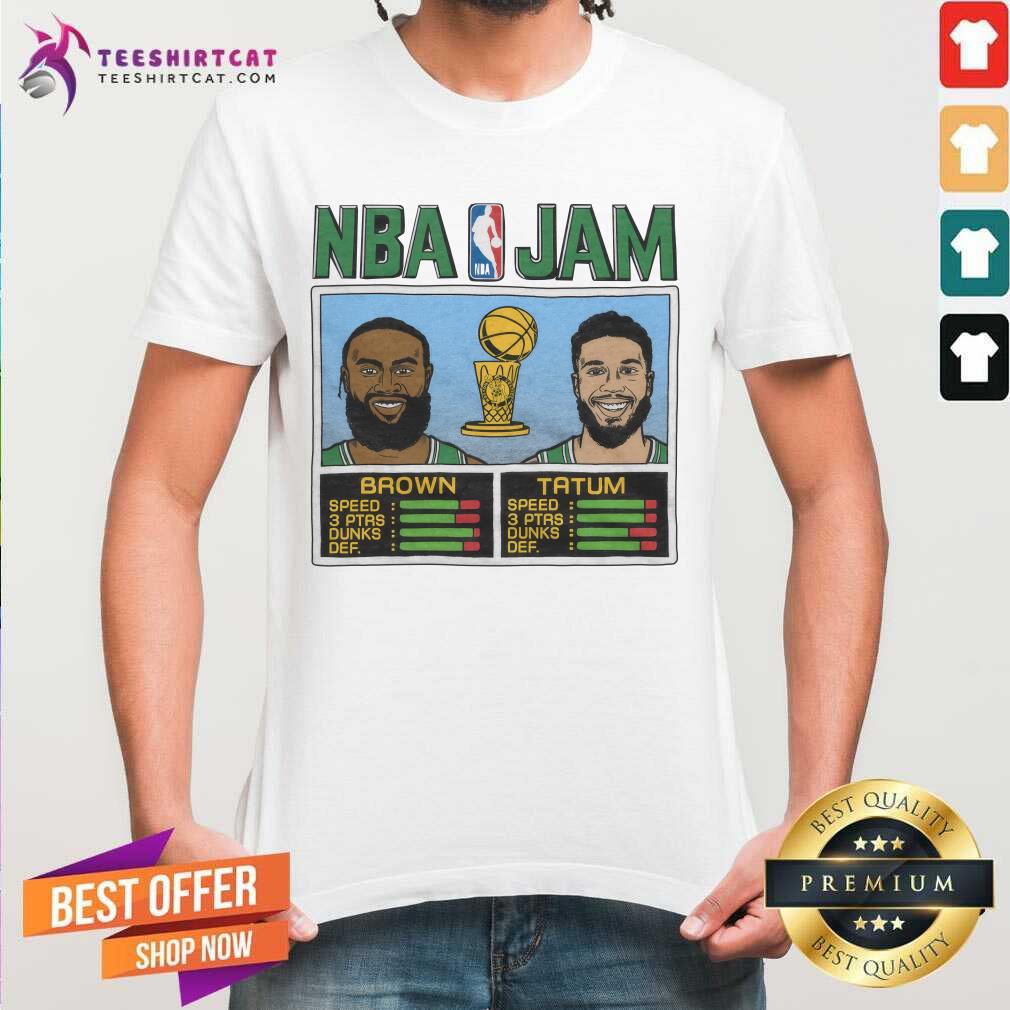 Shirt Good NBA Jam Celtics 2024 Champs Brown And Tatum T-Shirt