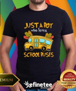 Great Just A Boy Who Loves School Buses T-Shirt