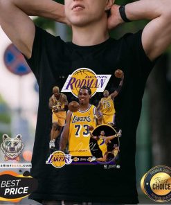Great M&N Los Angeles Lakers Dennis Rodman Player T-Shirt