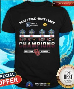 Great Oklahoma Sooners Back To Back To Back 2024 Champions T-Shirt