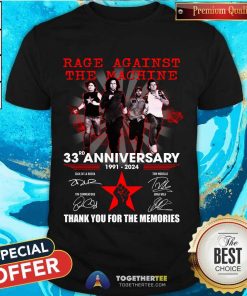Great Rage Against The Machine 33rd Anniversary 1991-2024 T-Shirt