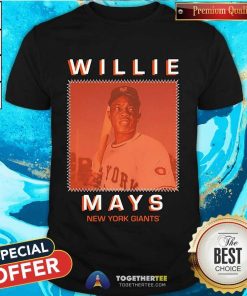 Great Willie Mays Black New York Giants Cooperstown T-Shirt