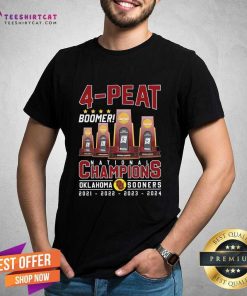 Hot Oklahoma Sooners National Champions 4-Peat Boomer T-Shirt