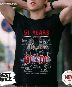 Nice 51 Years AC DC 1973-2024 Thank You For The Memories T-Shirt