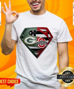 Nice Green Bay Packers And Ohio State Buckeyes Superman T-Shirt