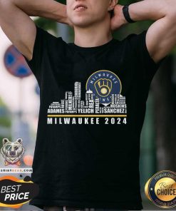 Nice Milwaukee Brewers Baseball Team Skyline T-Shirt