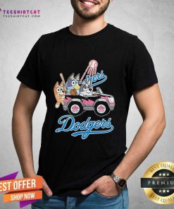 Nice MLB Los Angeles Dodgers Bluey Aunt Trixie Driving Car T-Shirt