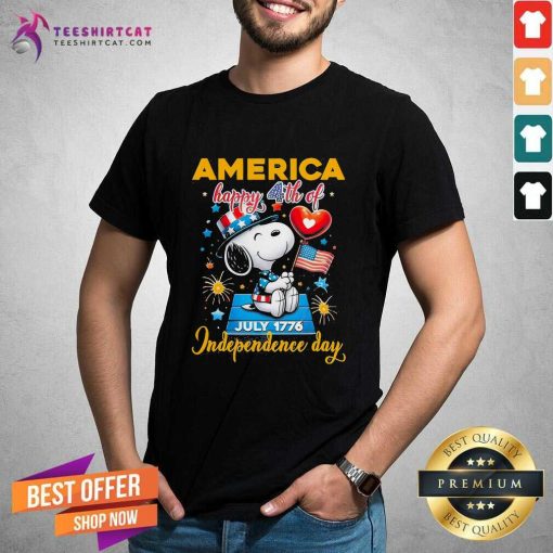 Nice Snoopy America Happy 4th Of July Snoopy Day T-Shirt