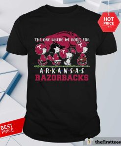 Nice Snoopy Peanuts We Root For Arkansas Razorbacks T-Shirt