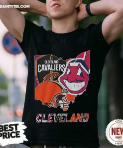 Official Cleveland Ohio Map NBA Cleveland Cavaliers T-Shirt