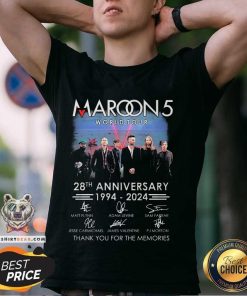 Official Maroon 5 World Tour 28th Anniversary 1994-2024 T-Shirt
