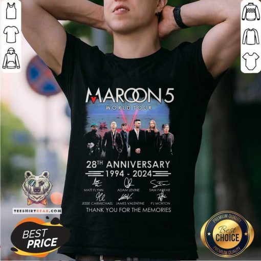 Official Maroon 5 World Tour 28th Anniversary 1994-2024 T-Shirt