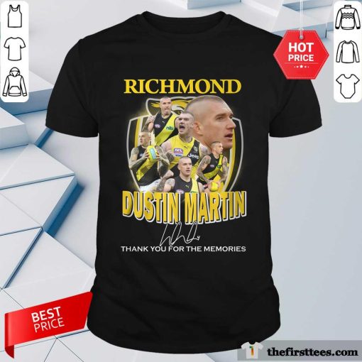 Original Rickmond Dustin Martin Thank You For The Memories T-Shirt