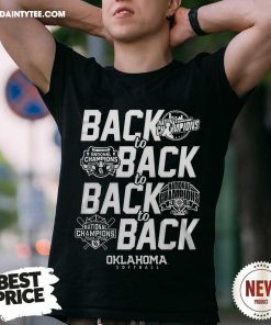 Premium Back To Back 2024 National Champions Oklahoma Sooners T-Shirt