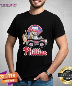 Top MLB Philadelphia Phillies Bluey Aunt Trixie Driving Car T-Shirt