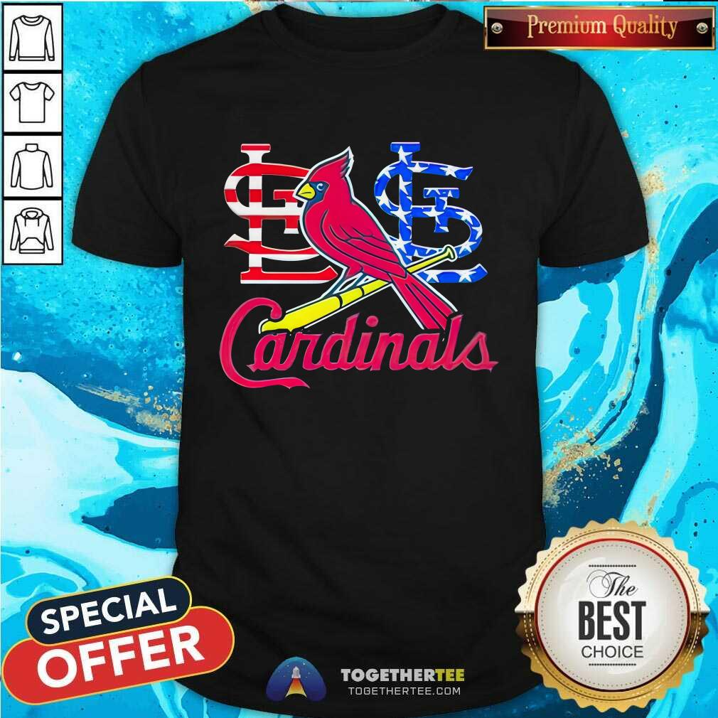 Shirt Top St. Louis Cardinals American Flag 4th Of July 2024 T-Shirt