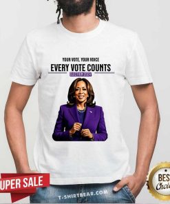 Awesome Your Vote Your Voice Every Vote Counts Election 2024 Kamala Harris T-Shirt