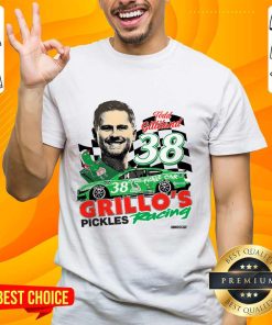Funny Checkered Flag Sports Gilliland Grillo's Pickles Car T-Shirt