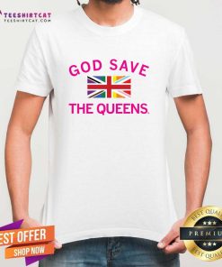 Funny God Save The Queen Static Rainbow Union Flag T-Shirt