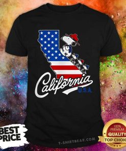 Funny Peanuts Snoopy Beagle Scouts California USA Flag Fill T-Shirt
