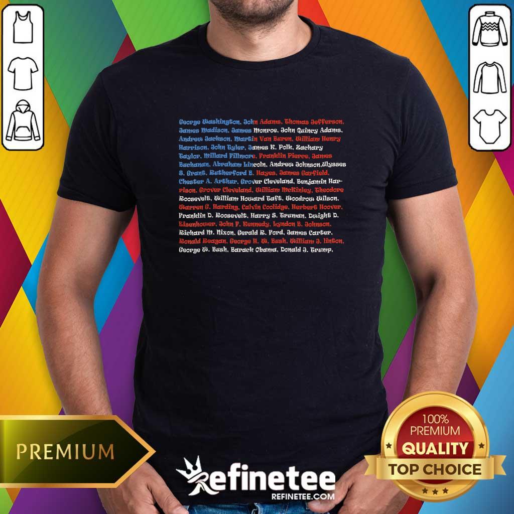 Shirt Hot List Of Presidents Of The United States Vintage T-Shirt