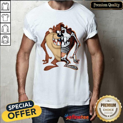 Hot Looney Tunes Taz Half Skeleton T-Shirt