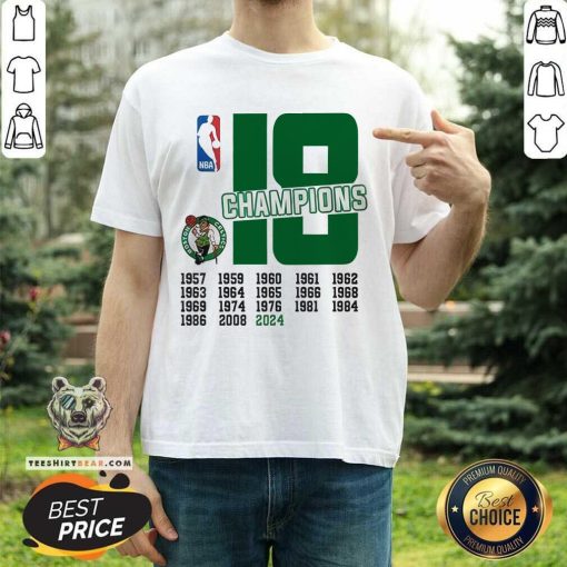 Nice 18 Champions NBA Boston Celtics 2024 T-Shirt