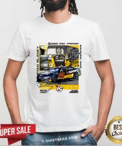 Nice Ryan Blaney Checkered Flag Sports Iowa Corn 350 T-Shirt