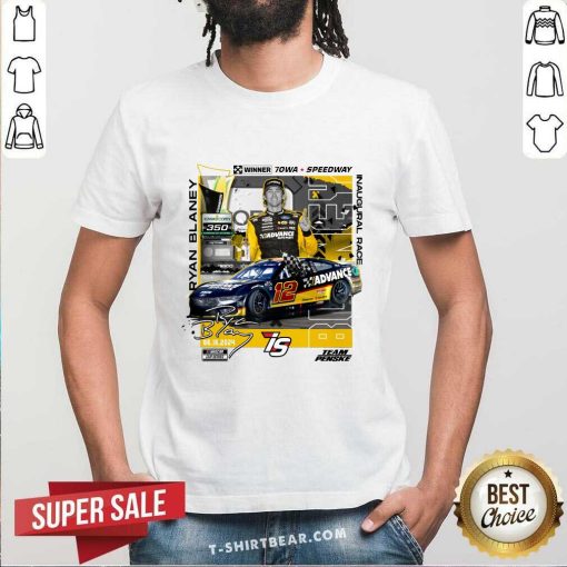 Nice Ryan Blaney Checkered Flag Sports Iowa Corn 350 T-Shirt