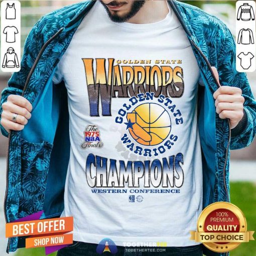 Official 1975 NBA Final Golden State Warriors Champions Western Conference T-Shirt