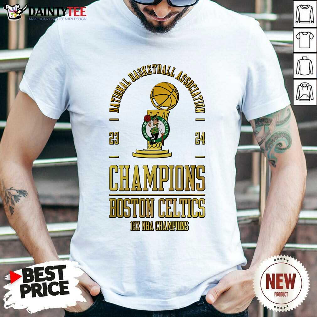 Shirt Official 2023-2024 Champions Basketball Boston Celtics 18X NBA T-Shirt