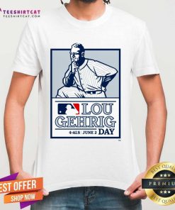 Official Lou Gehrig Day 4als June 2 Day MLB Logo T-Shirt