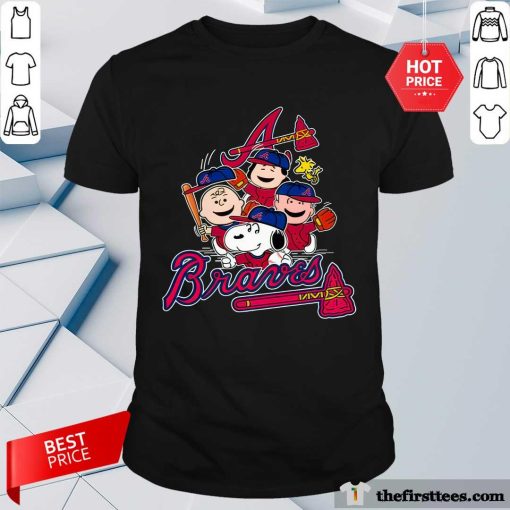 Official MLB Atlanta Braves Snoopy The Peanuts Baseball T-Shirt