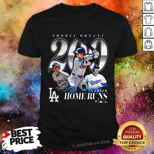 Official Shohei Ohtani Los Angeles Dodgers 200th Career Home Run T-Shirt