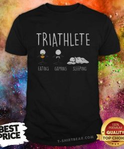 Official Triathlete Stickman Eat Video Game Sleep Gamer Boy T-Shirt