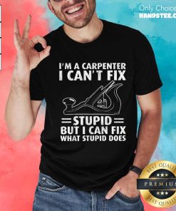 Original I'm A Carpenter I Can't Fix Stupid Funny Carpenter T-Shirt