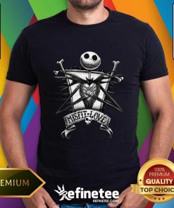 Premium The Nightmare Before Christmas Jack Skellington Misfit Love Black T-Shirt