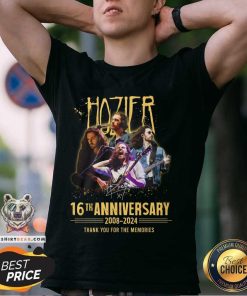 Top Hozier 16th Anniversary 2008-2024 Thank You For The Memories T-Shirt