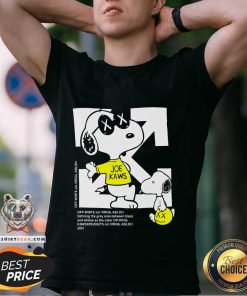 Top Joe Kaws Off White Snoopy Doopy T-Shirt