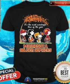 Awesome Peanuts Snoopy Minnesota Golden Gophers It’s The Most Wonderful T-Shirt