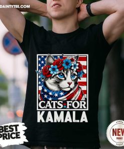Funny Cat Ladies For Kamala Cat 2024 President Kamala Harris T-Shirt