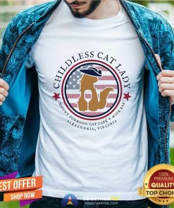 Funny Childless Cat Lady Mount Purrnon Cat Cafe Wing Bar T-Shirt